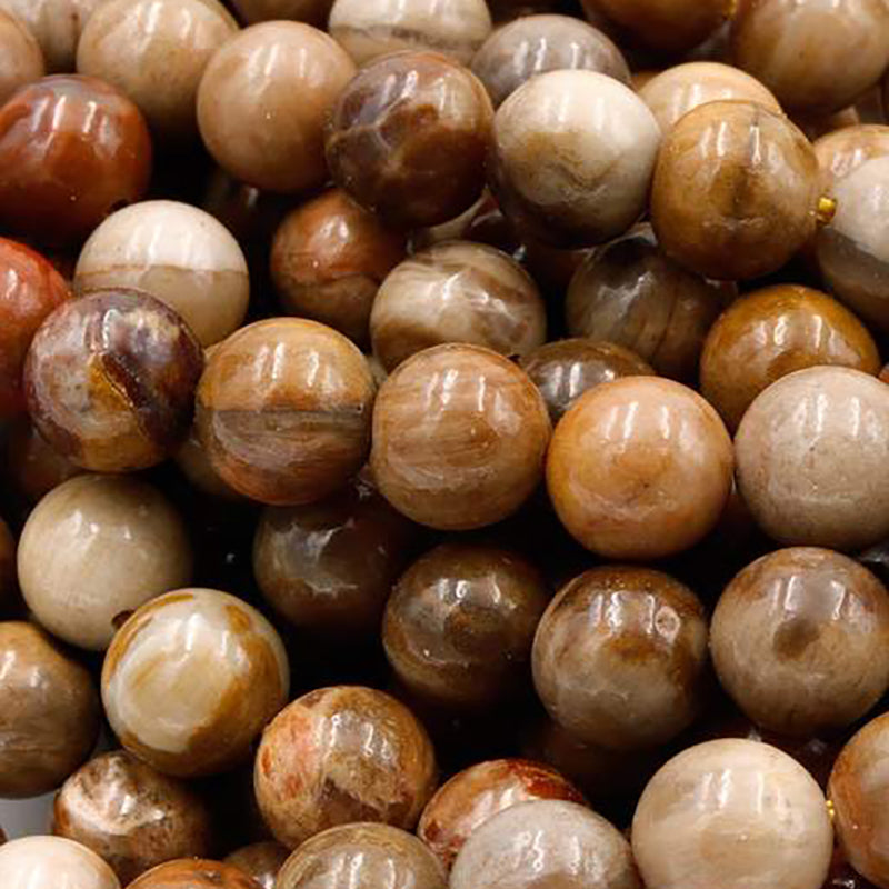 Natural Petrified Wooden Opal Beads 4mm 6mm 8mm 10mm Round Beads