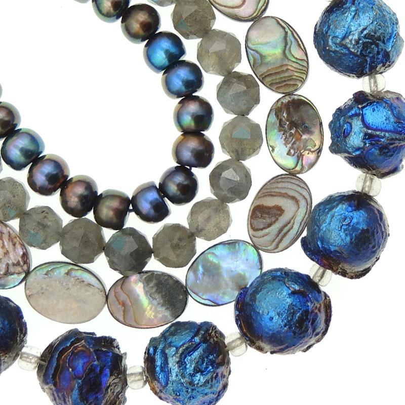 Real Natural Abalone Shell Beads Mermaid Shards Side Drilled
