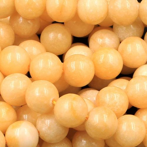 Yochus 8mm Yellow Jade Gemstone Round Loose Beads Natural Stone Beads for  Jewelry Making