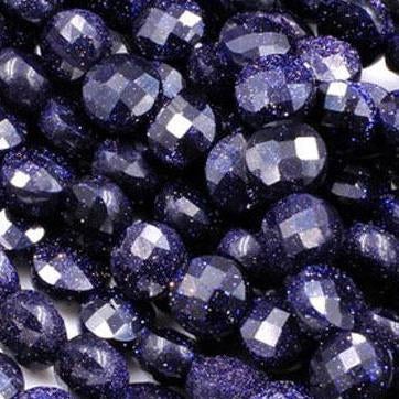 BLUE GOLDSTONE 3mm High Grade Faceted Gemstone Beads Strand