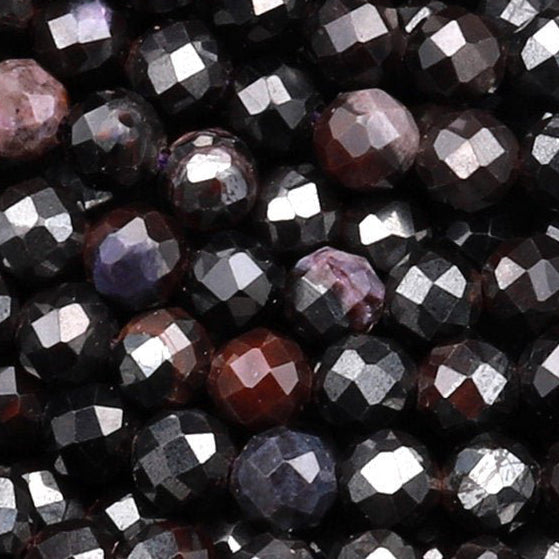 Fil De Perles En Pierre Sugilite - 85 Perles Boules 4mm Violet Rose Mat - 39cm - Neuf