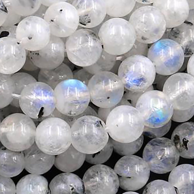 Moonstone 6MM Round Beads ,Rainbow Moonstone beads, Length 16 and AAA  Quality,Origin India .Fine quality and perfect round with blue flash