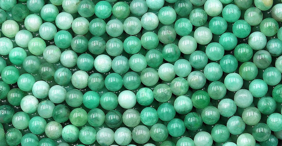 Real Genuine Natural Green Emerald Gemstone Smooth 3mm 4mm Round Beads May Birthstone 15.5