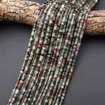 Natural African Bloodstone 4mm Heishi Rondelle Beads 15.5" Strand