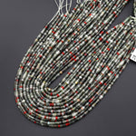 Natural African Bloodstone 4mm Heishi Rondelle Beads 15.5" Strand