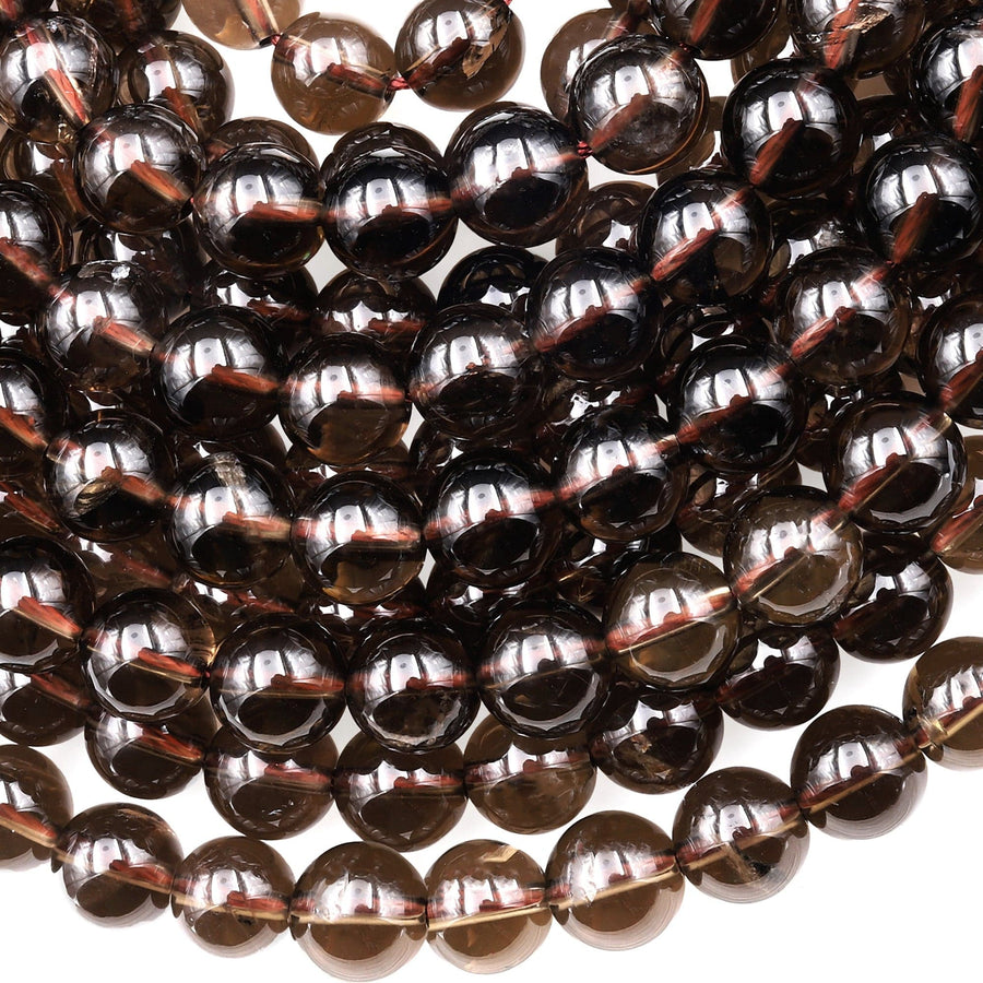 Natural Smoky Quartz Round Beads 4mm 6mm 8mm 10mm 12mm Real Natural Quartz High Quality Gemstone 15.5" Strand
