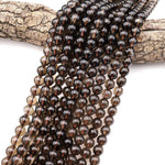 Natural Smoky Quartz Round Beads 4mm 6mm 8mm 10mm 12mm Real Natural Quartz High Quality Gemstone 15.5" Strand