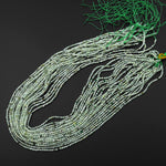 Natural Light Green Prehnite Round Beads Faceted 2mm 3mm 15.5" Strand