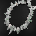 Natural Green Phantom Quartz Rough Raw Side Drilled Crystal Point Beads 15.5" Strand