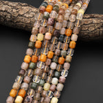 Natural Phantom Quartz Barrel Beads Golden Red Green Phantom Quartz Rutile Quartz Natural Crystal 16" Strand