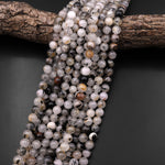 Natural Black Tourmaline Rutilated Rutile Quartz Round Beads 5mm 6mm 7mm 8mm 10mm 12mm Round Beads W Rare Golden Copper Matrix Gemstone 15.5" Strand