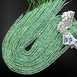 Natural Australian Green Chrysoprase Faceted 3mm Cube Square Dice Beads Gemstone 15.5" Strand