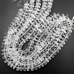 Super Clear AAA Quality Large Natural Rock Crystal Quartz Beads Faceted Rondelle Wheel 16" Extra Large Quartz Crystal Beads 15.5" Strand