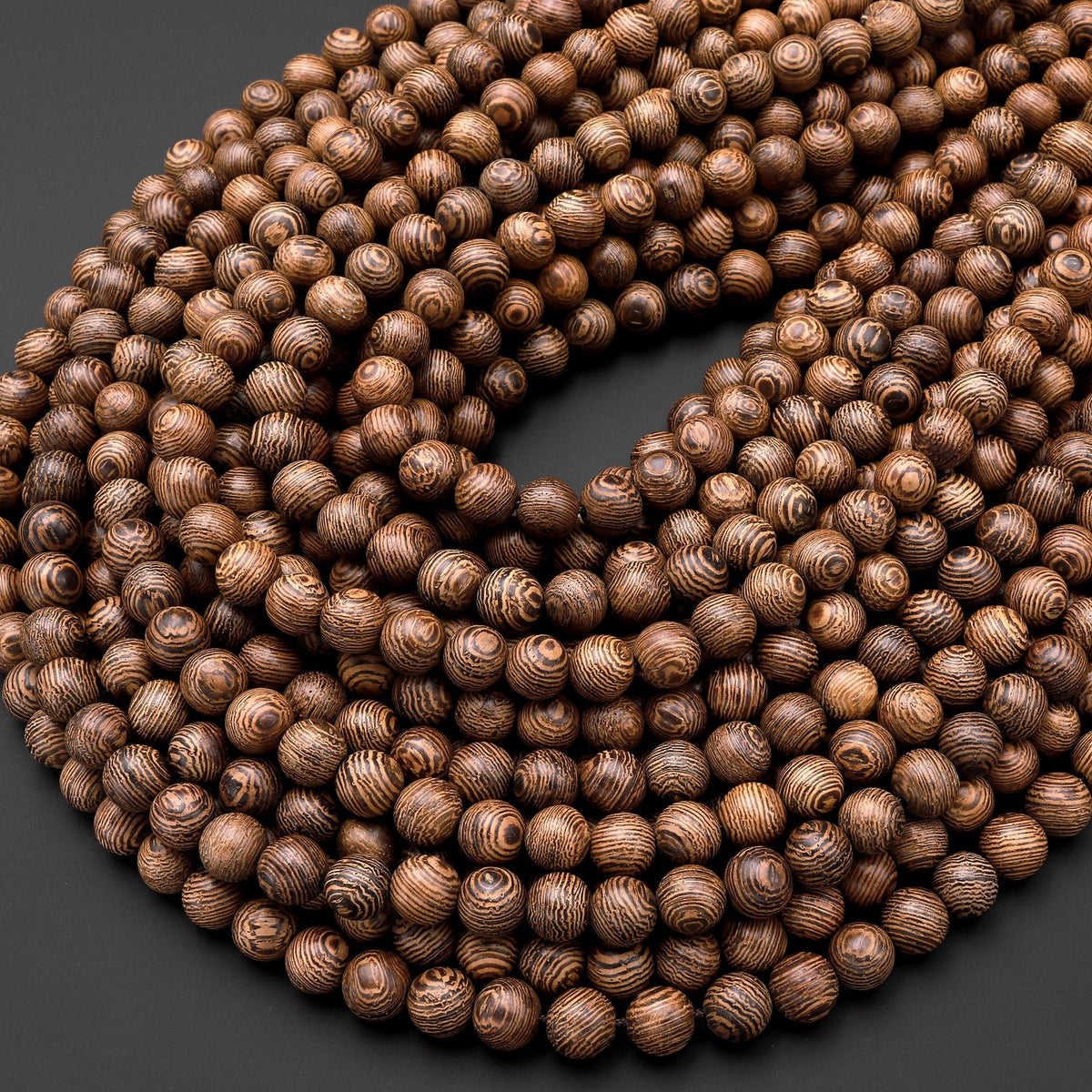 Natural African Wenge Wood Beads 4mm 6mm 8mm 10mm 12mm Great For