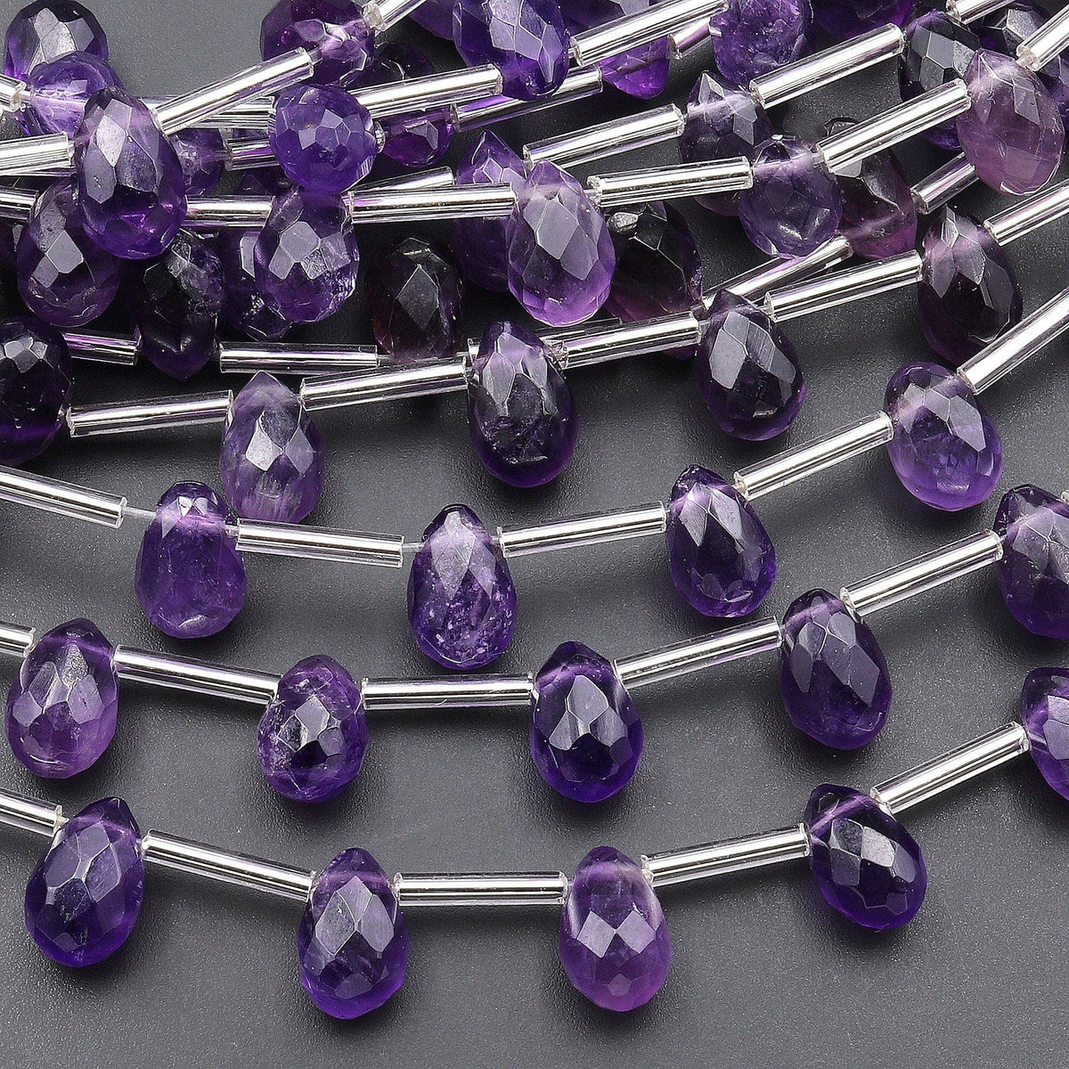 Amethyst Gemstone, Teardrop Shape Briolette, Purple Amethyst Beads, Jewelry Making Gemstone, 6x8mm - on sale 7x11mm, 7