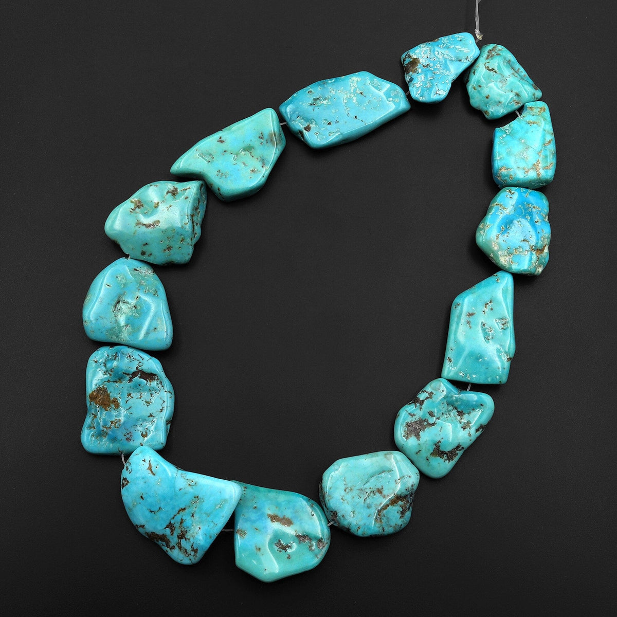 Genuine Natural Arizona Light Blue Green Turquoise Freeform Flat