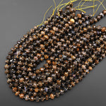 Natural Afican Brown Opal Beads Faceted Rondelle Wheel 10mm 15.5" Strand