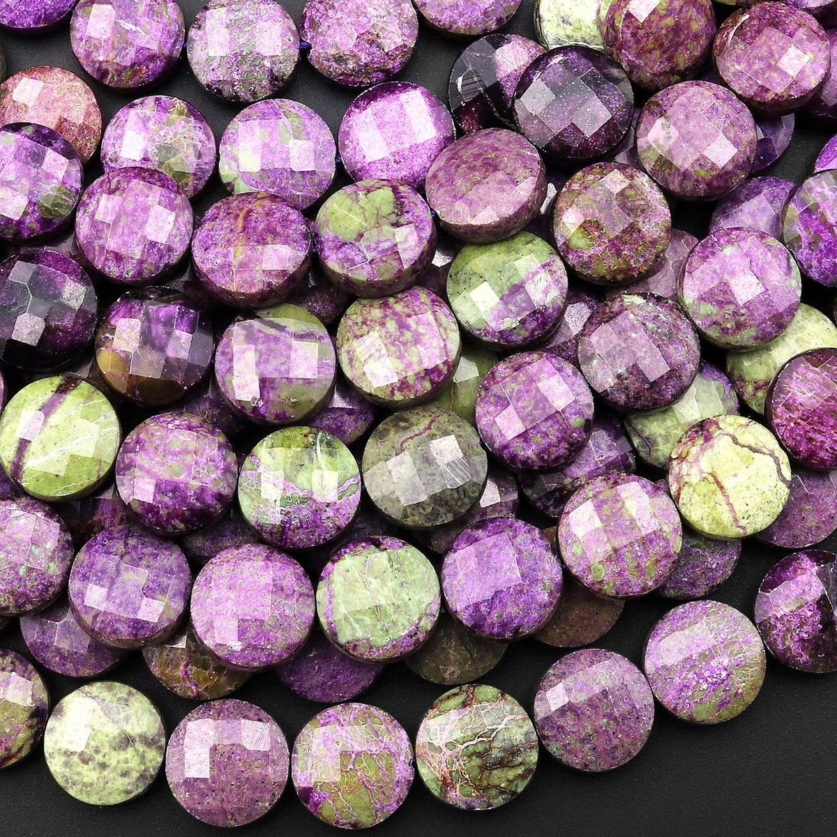 Natural Atlantisite Stichtite Beads Faceted 6mm 8mm 10mm Coin