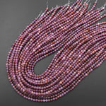 AAA Chaytoyant Natural Lepidolite 4mm Round Beads Natural Mauve Purple Gemstone 15.5" Strand