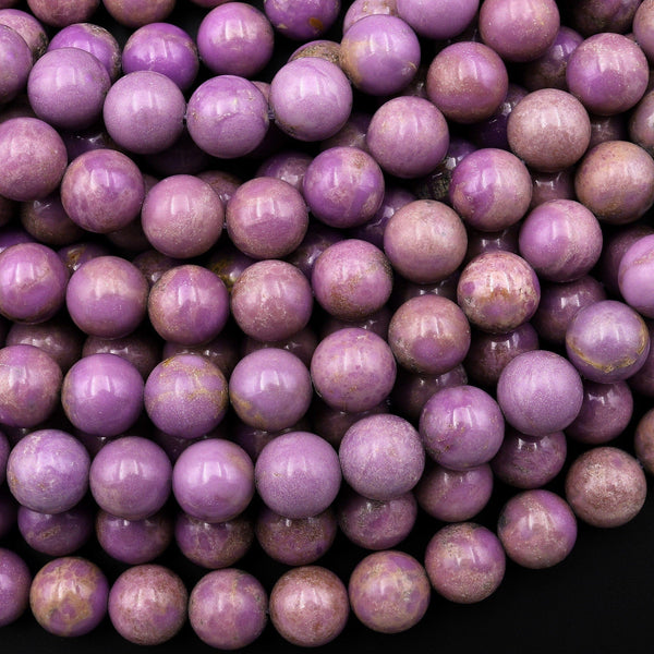Real Genuine Natural Violet Purple Phosphosiderite 8mm 10mm Round Beads 15.5" Strand