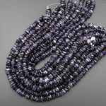 Natural Iolite Freeform Rondelle Chip Beads 15.5" Strand