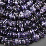 Natural Iolite Freeform Rondelle Chip Beads 15.5" Strand