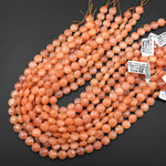 Natural Peach Aventurine Beads Faceted 10mm Coin Gemstone 15.5" Strand