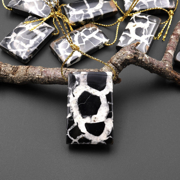 Natural Septarian Fossil Rectangle Pendant A3