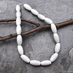 Natural White Sponge Coral Beads Long Drum Cylinder Tube Gemstone 15.5" Strand