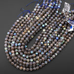 Natural Rainbow Golden Orange Blue Green Labradorite 8mm Round Beads 15.5" Strand