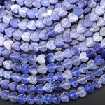 Natural Blue Aventurine Carved 6mm Heart Beads Gemstone 15.5" Strand
