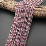 Super 7 Crystal Element Natural Phantom Amethyst Cacoxenite 2mm Round Beads 15.5" Strand