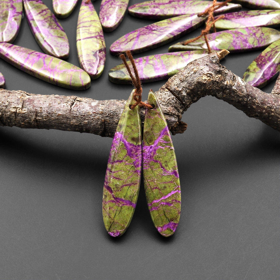 Natural Atlantisite Stichtite Earring Pair Gemstone Drilled Teardrop Cabochon Matched Gemstone Beads From Australia A66