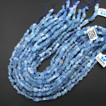 AAA Raw Natural Santa Maria Blue Aquamarine Freeform Cube Dice Nugget Beads Gemstone 15.5" Strand