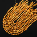 Faceted Natural Australian Yellow Mookaite 8mm Coin Beads Gemstone 15.5" Strand