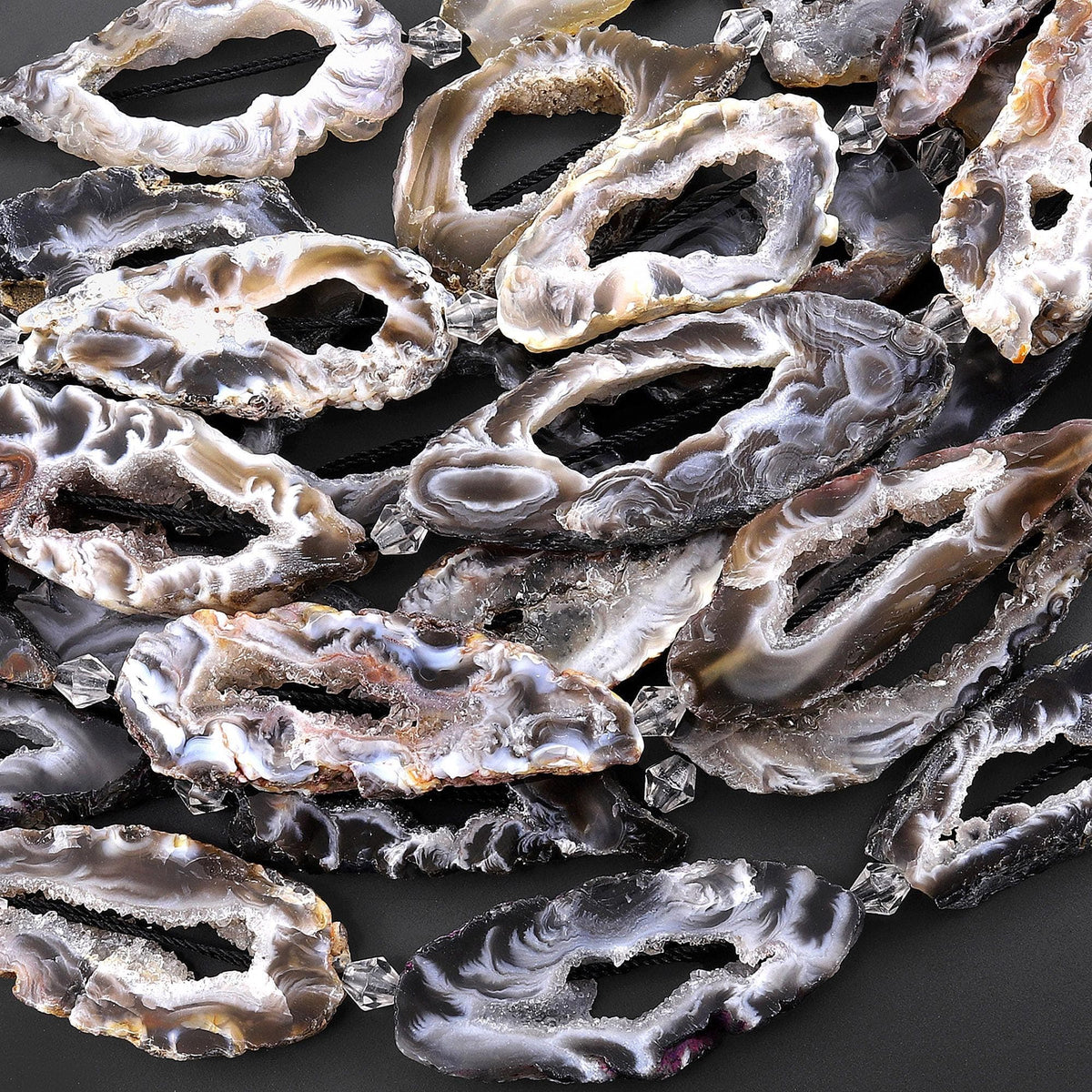 Ciondolo In Titanio Con Fetta Di Agata Geode Naturale – Multicolore – Druso Druso