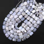 Natural Angel Chalcedony Beads Smooth Rectangle Cushion Beads 15.5" Strand