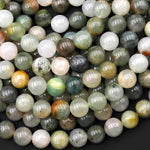 Natural Green Phantom Quartz Smooth 8mm Round Beads Multi Color Quartz Crystal Gemstone 15.5" Strand