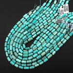 Natural Peruvian Amazonite Beads Tube Stunning Seafoam Blue Green Gemstone 15.5" Strand