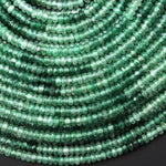 Rare Faceted African Green Chalcedony 4mm Rondelle Beads Gemstone 15.5" Strand