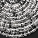 Rare Natural Black Hematite Phantom Quartz 6mm Smooth Rondelle Beads Black Quartz Crystal Powerful Energy Stone 15.5" Strand