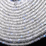 AAA Natural Blue Rainbow Moonstone 4mm Faceted Thin Rondelle Beads Blue Flashes 15.5" Strand