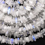 Translucent Natural Blue Rainbow Moonstone Beads Freeform Rondelle 15.5" Strand