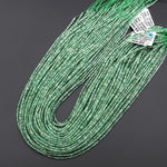 Rare AAA Tiny Small Faceted African Green Chalcedony 2mm Rondelle Beads Gemstone 15.5" Strand