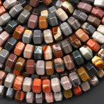 Natural Landscape Ocean Jasper 8mm Hexagon Wheel Rondelle Beads 15.5" Strand
