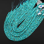 AAA Genuine Natural Blue Turquoise 4mm Smooth Heishi Rondelle Beads 15.5" Strand