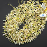 Genuine Natural Golden Lepidolite Freeform Oval Side Drilled Pebble Drop Beads Gemstone 15.5" Strand