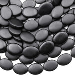 AAA Matte Natural Black Onyx Beads 12x16mm Oval Quality Natural Black Gemstone 15.5" Strand
