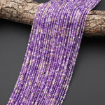 Faceted Natural Ametrine 2mm Cube Beads Micro Laser Diamond Cut Gemstone 15.5" Strand