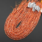 AAA Natural Sunstone Faceted 4mm Cube Gemstone Beads 15.5" Strand